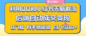 利用QQ和小红书无脑截流拼多多助力粉,不用拍单发货,后端自动成交变现,日入500+【揭秘】-聊项目