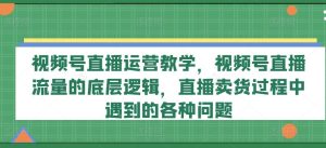 视频号直播运营教学,视频号直播流量的底层逻辑,直播卖货过程中遇到的各种问题-聊项目