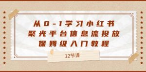 （12020期）从0-1学习小红书 聚光平台信息流投放，保姆级入门教程（12节课）-聊项目