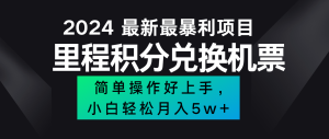 2024最新里程积分兑换机票,手机操作小白轻松月入5万+-聊项目
