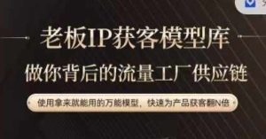 老板IP流量供应链,动作越少,账号越好,使用拿来就能用的万能模型,快速为产品获客翻N倍-聊项目