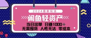 (12092期)闲鱼轻资产 日赚1000+ 当日出单 0成本 利用人性玩法 不断复购-聊项目