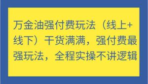 万金油强付费玩法(线上+线下)干货满满,强付费最强玩法,全程实操不讲逻辑-聊项目