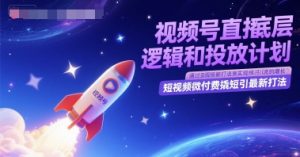 视频号直播底层逻辑和投放计划，短视频微付费撬短引最新打法-聊项目