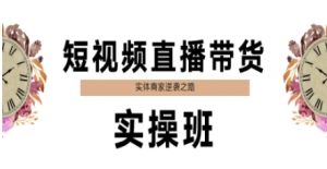 短视频直播带货实操班,实体商家逆袭之路-聊项目