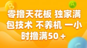 零撸天花板，独家满包技术 不养机 一小时撸满50+【揭秘】-聊项目