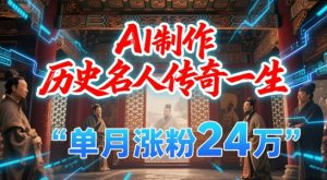 暴力起号！用AI制作历史名人传奇一生，单月涨粉24W，涨粉+变现赛道黑马来了-聊项目