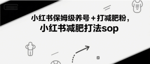 小红书保姆级养号+打减肥粉，小红书减肥打法sop-聊项目