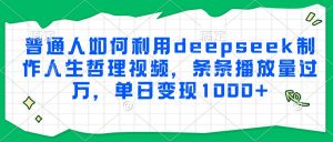 普通人如何利用deepseek制作人生哲理视频,条条播放量过万,单日变现1000+-聊项目
