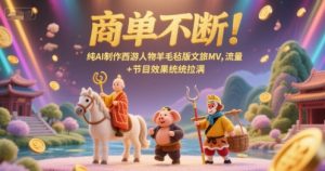 商单不断!纯AI制作西游人物羊毛毡版文旅MV,流量+节目效果统统拉满-聊项目