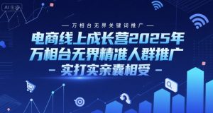 电商线上成长营2025年,万相台无界关键词推广-万相台无界精准人群推广-实打实亲囊相受-聊项目