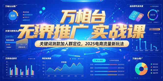 万相台无界推广实战课，关键词测款加人群定位，2025电商流量新玩法-聊项目