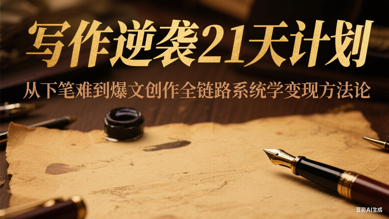 写作逆袭21天计划：从下笔难到爆文创作全链路系统学变现方法论-聊项目
