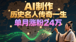 暴力起号!用AI制作历史名人传奇一生,单月涨粉24万,涨粉+变现赛道黑马来了-聊项目