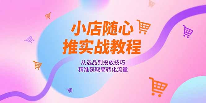 小店随心推实战教程，从选品到投放技巧，精准获取高转化流量-聊项目