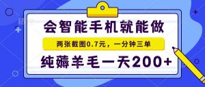 2025年零撸手机项目 二十秒一单 纯薅羊毛 一天200+做就有-聊项目