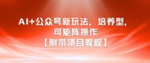 AI+公众号新玩法之培养型，可矩阵操作【附带项目教程】-聊项目