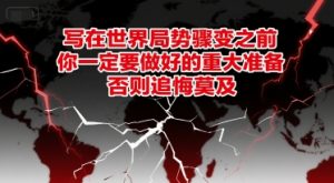 付费文章:写在世界局势骤变之前,你一定要做好的重大准备,否则追悔莫及-聊项目