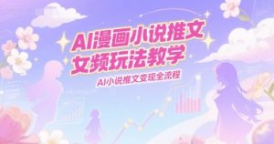 AI漫画小说推文女频玩法教学，AI小说推文变现全流程-聊项目