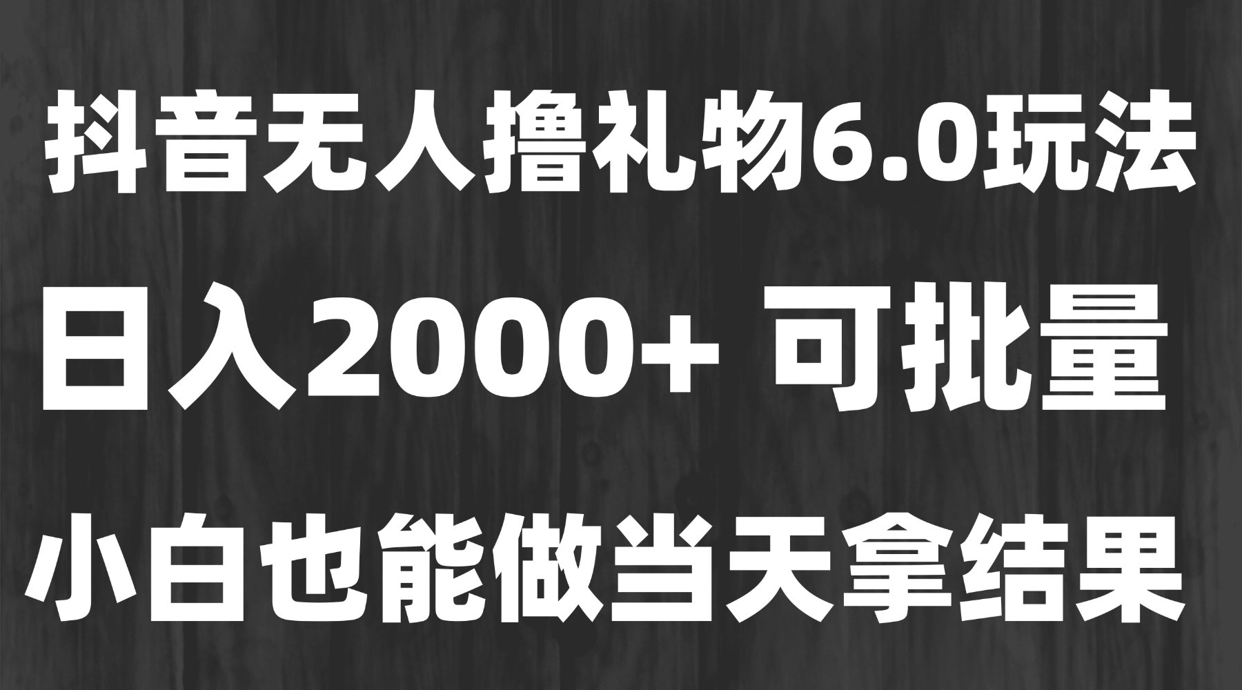 最新风口暴力撸金技术，无人撸礼物，长期稳定 一天收益2000+，小白当天…-聊项目