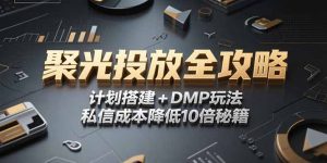 2025小红书聚光投放全攻略,计划搭建+DMP玩法,私信成本降低10倍秘籍-聊项目