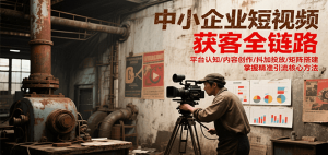 中小企业短视频获客全链路,平台认知/内容创作/抖加投放/矩阵搭建,精准引流核心方法-聊项目