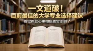 付费文章：一文道破！目前最佳的大学专业选择建议，看完你就心里彻底踏实明朗了-聊项目
