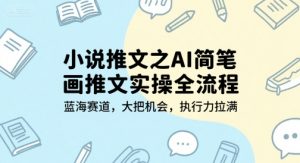 小说推文之AI简笔画推文实操全流程,蓝海赛道,大把机会,执行力拉满-聊项目
