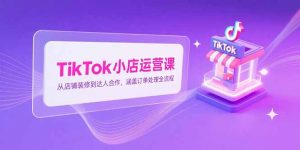 TikTok小店运营课，从店铺装修到达人合作，涵盖订单处理全流程-聊项目