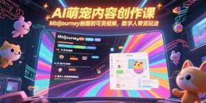 AI萌宠内容创作课,Midjourney制图到可灵视频,数字人带货玩法-聊项目