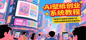 AI壁纸创业系统教程，零成本打造高转化壁纸产品，实现从创意到变现的完整闭环-聊项目