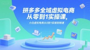 拼多多全域虚拟电商从零到1实操课,小白虚拟电商从0到1实操到精通-聊项目