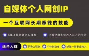 网创类公众号项目,自媒体个人网创IP,强IP强变现,操作一辈子-聊项目