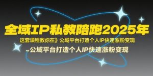 全域IP私教陪跑2025年,这套课程教你在公域平台打造个人IP快速涨粉变现-聊项目