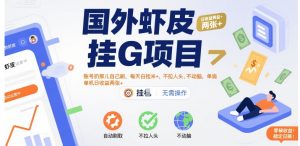 国外虾皮挂G项目：账号扔那儿自己刷，每天白捡米+，不拉人头、不动脑，单机日收益两张+【揭秘】-聊项目