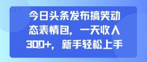 今日头条发布搞笑动态表情包，一天收入3张+，新手轻松上手-聊项目