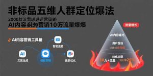 非标品五维人群定位法,2000款滚雪球运营策略,AI内容营销10万流量引爆-聊项目