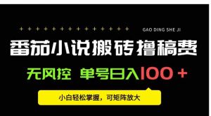 番茄小说创作人搬砖赚稿费,无风控单号日入100+,小白轻松掌握,可矩…-聊项目