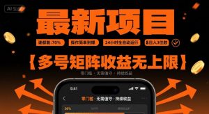 最新挂G项目:谁都能做,操作简单到爆,24 小时全自动运行,日入3位数,多号矩阵收益无上限【揭秘】-聊项目