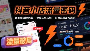 抖音小店流量密码,随心推底层逻辑,投放工具应用,自然流撬动核心方法论-聊项目