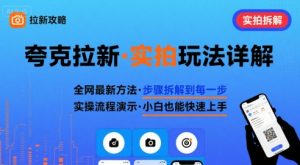 全网最新最细的夸克拉新实拍玩法,夸克搜索实拍详细拆解-聊项目
