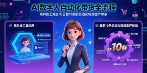 AI数字人自动化带货全流程:黑科技工具应用 日更10条的自动化视频生产体系-聊项目