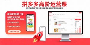 拼多多高阶运营课:7天开店流程/链接上架/选品策略/爆款打造与持续增长-聊项目