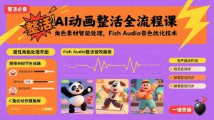 AI动画整活全流程课，角色素材智能处理，Fish Audio音色优化技术-聊项目