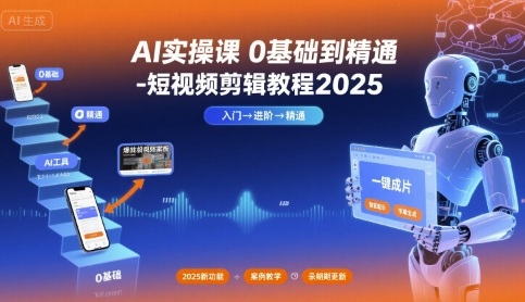 AI实操课0基础到精通-短视频剪辑教程2025-聊项目