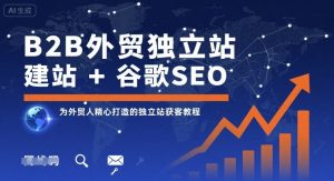 B2B外贸独立站建站+谷歌SEO，为外贸人精心打造的独立站获客教程-聊项目