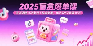2025盲盒爆单课,抖店搭建+5天起号+私域变现,单月GMV突破10万-聊项目