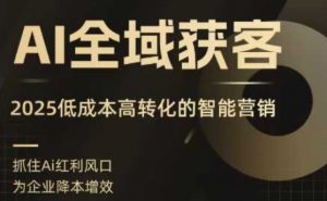 AI全域获客实训营，2025低成本高转化的智能营销，精准找客，高效营销-聊项目