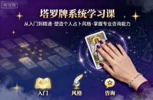 塔罗牌系统学习课，助你从入门到精通，塑造个人占卜风格，掌握专业咨询能力-聊项目
