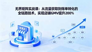 无界矩阵实战课：从流量获取到爆单转化的全链路技术，实现店铺GMV提升200%-聊项目